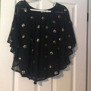 Black & gold poncho L